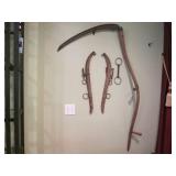Vintage Wood scythe and misc farm r... Vintage Wood scythe and misc farm r...