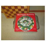 Nice wood chess set, Michigan Rummy... Nice wood chess set, Michigan Rummy...