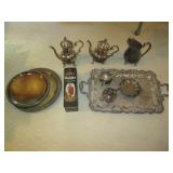 Lot of silver plated serving ware a... Lot of silver plated serving ware a...