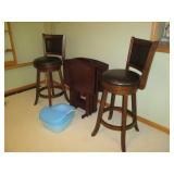 2oc Padded seat wooden swiveling ba... 2oc Padded seat wooden swiveling ba...