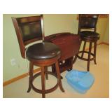 2oc Padded seat wooden swiveling ba... 2oc Padded seat wooden swiveling ba...