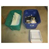 2 covered totes of painting supplie... 2 covered totes of painting supplie...