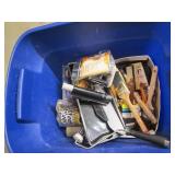 2 covered totes of painting supplie... 2 covered totes of painting supplie...
