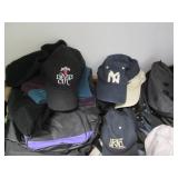 A collection of baseball caps, hats... A collection of baseball caps, hats...
