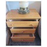 Light wood 3 drawer nightstand with... Light wood 3 drawer nightstand with...