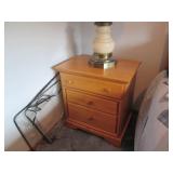 Light wood 3 drawer nightstand with... Light wood 3 drawer nightstand with...