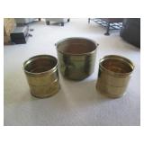 2 copper planter style containers 1... 2 copper planter style containers 1...