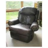 Leather nailhead style rocker recli... Leather nailhead style rocker recli...