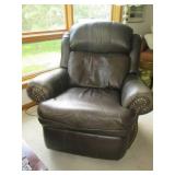 Leather nailhead style rocker recli... Leather nailhead style rocker recli...