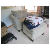 Oversized neutral ton upholstered c... Oversized neutral ton upholstered c...