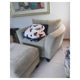 Oversized neutral ton upholstered c... Oversized neutral ton upholstered c...