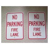 Lot of 2 no parking fire lane signs... Lot of 2 no parking fire lane signs...