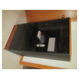 Glass front cabinet with a Kenwood ... Glass front cabinet with a Kenwood ...