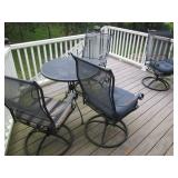 Metal grate-style 5pc patio table a... Metal grate-style 5pc patio table a...