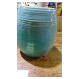 UND Pottery Cookie Jar (asis) Lid has a Crack and base has a hairline in it. UND Pottery Cookie Jar (asis) Lid has a Crack and base has a hairline in it.
