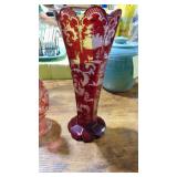 Cut to Clear Vase, chip on top and Cut to Clear Cruet Cut to Clear Vase, chip on top and Cut to Clear Cruet