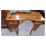 Vintage Walnut Vanity with Mirror (30.5" x 44" x18") Vintage Walnut Vanity with Mirror (30.5" x 44" x18")