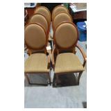 6-Oval Back Dinning Chairs, 2-Armchairs, 4-Side Chairs, 1 Chip on 1 of the Arms 6-Oval Back Dinning Chairs, 2-Armchairs, 4-Side Chairs, 1 Chip on 1 of the Arms