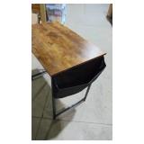 Wood Top Metal Base Worktable, has a side pocket (29.5" x 31.5" x 20") Wood Top Metal Base Worktable, has a side pocket (29.5" x 31.5" x 20")