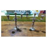 Pair of Small 7" Sterling Candlesticks, 1 Asis Pair of Small 7" Sterling Candlesticks, 1 Asis