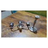 Pair of Small 7" Sterling Candlesticks, 1 Asis Pair of Small 7" Sterling Candlesticks, 1 Asis