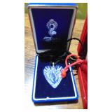4- Waterford Crystal Ornaments and Waterford Necklace, 4 Extra Bags 4- Waterford Crystal Ornaments and Waterford Necklace, 4 Extra Bags