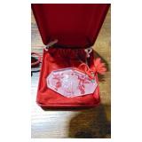 4- Waterford Crystal Ornaments and Waterford Necklace, 4 Extra Bags 4- Waterford Crystal Ornaments and Waterford Necklace, 4 Extra Bags