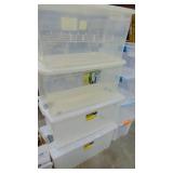 4- Large Clear Totes, 124 Quart 4- Large Clear Totes, 124 Quart
