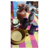 6 Pcs of Assorted Pottery, 2 Signed Pcs 6 Pcs of Assorted Pottery, 2 Signed Pcs