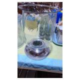Lady Head Planter, Glass Canister and Large Hurrican Candleholder Lady Head Planter, Glass Canister and Large Hurrican Candleholder