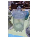Lady Head Planter, Glass Canister and Large Hurrican Candleholder Lady Head Planter, Glass Canister and Large Hurrican Candleholder