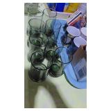 Kitchen Items, 8-Green Glasses, Coasters, Mugs, C&S and Tray Kitchen Items, 8-Green Glasses, Coasters, Mugs, C&S and Tray