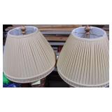 Pair of Floral Lamps with Shades. Very Nice Pair of Floral Lamps with Shades. Very Nice
