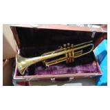 Indiana Brass Trumpet with Case, Mother of Pearl Buttons Serial # 76982 Indiana Brass Trumpet with Case, Mother of Pearl Buttons Serial # 76982