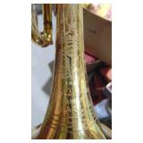 Indiana Brass Trumpet with Case, Mother of Pearl Buttons Serial # 76982 Indiana Brass Trumpet with Case, Mother of Pearl Buttons Serial # 76982