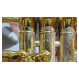 Indiana Brass Trumpet with Case, Mother of Pearl Buttons Serial # 76982 Indiana Brass Trumpet with Case, Mother of Pearl Buttons Serial # 76982
