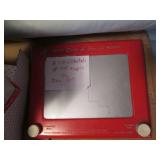 Vintage etch-a-sketch, Crib & Playp...
