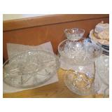 Huge Prescott cut glass servingware...