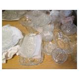 Huge Prescott cut glass servingware...
