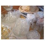 Huge Prescott cut glass servingware...
