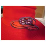 Vintage Red velvet-like stylish hat...