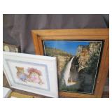Wall art and decor lot including Wo...