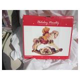 Holiday Novelty bear on Rocking Hor...