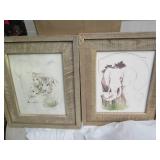 Barnwood framed exotic animal signe...
