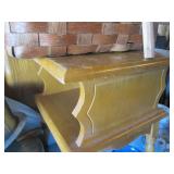 Petite wood side table, picnic bask...
