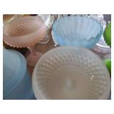 Vintage frosted stemware dishes and...