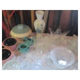 Vintage glass and ceramic serving p...