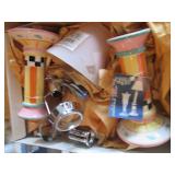 Hand painted stubby pitcher and gla...