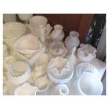 Massive collection of milk glass an...