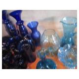 Vintage collectible glassware cobal...